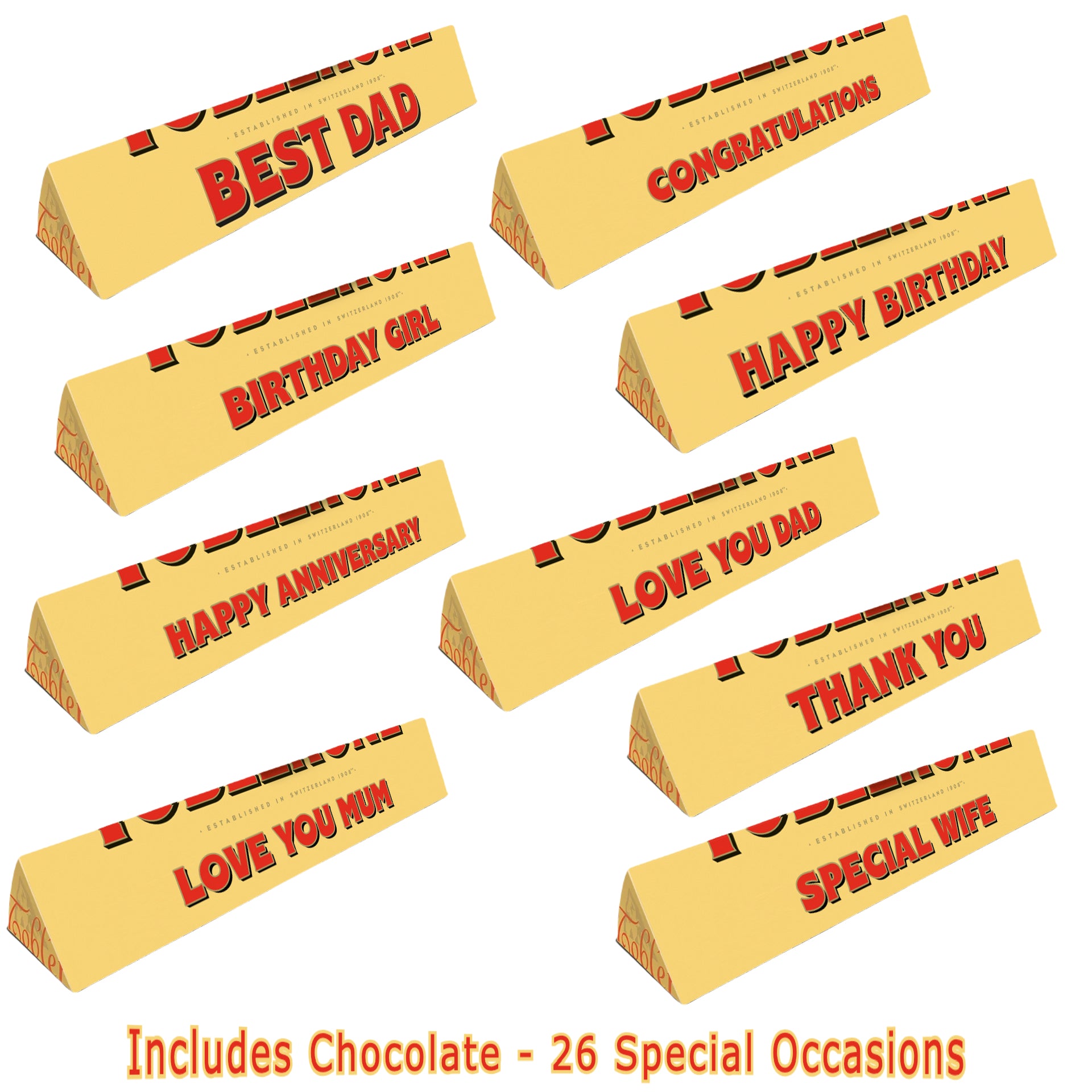 Toblerone Chocolate Bar Gift Messages for Special Occasions 100g