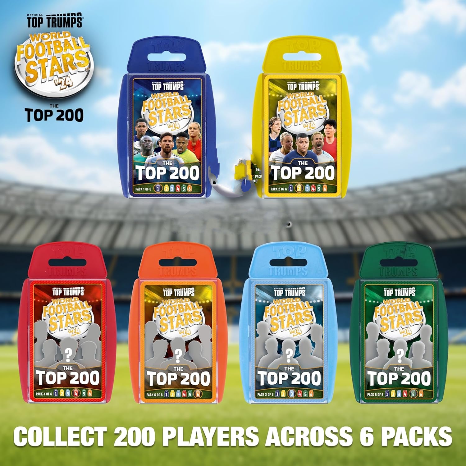 Top Trumps World Football Stars Top 200 Card Games Packs 1- 5