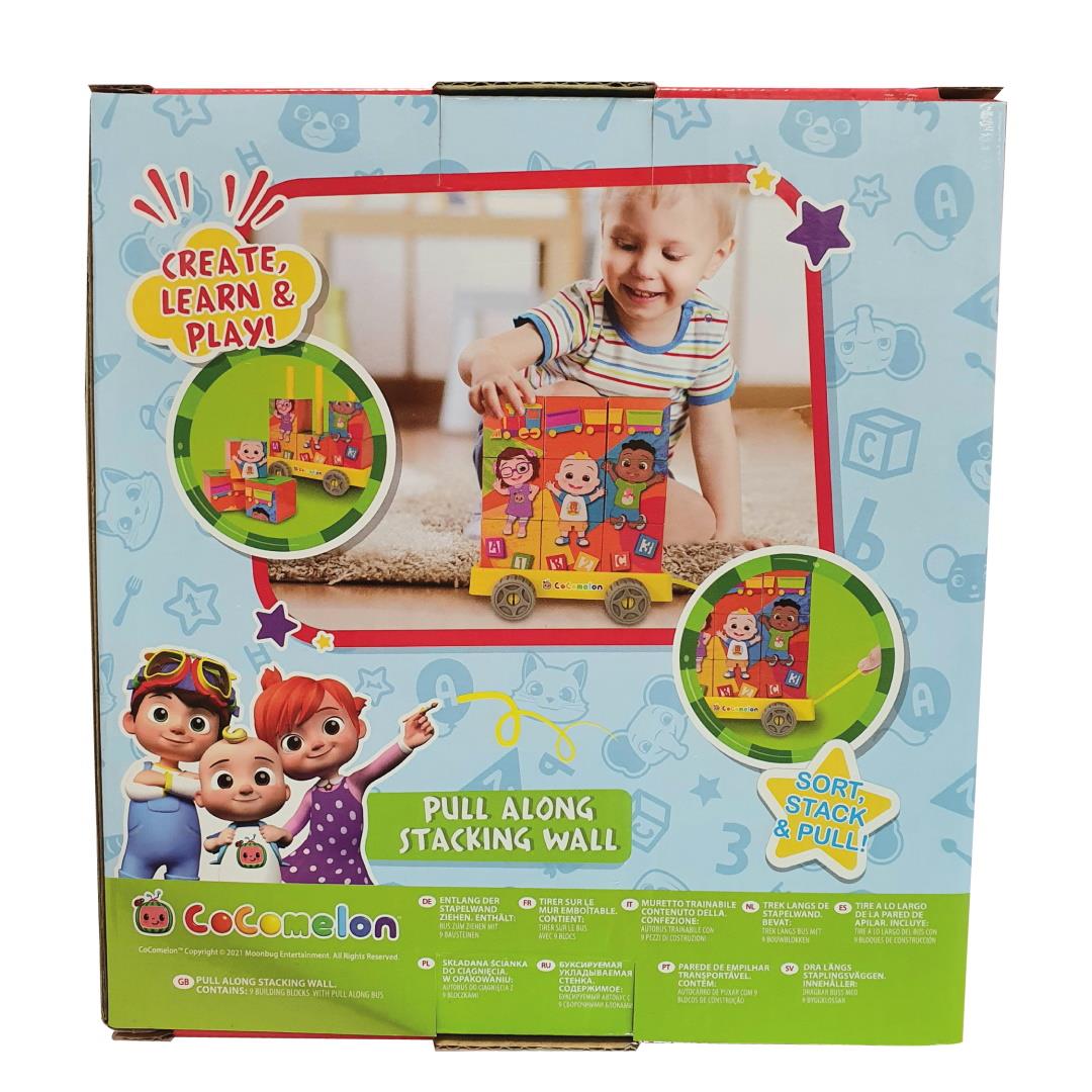 Cocomelon Pull Along Stacking Wall Cubes - 0