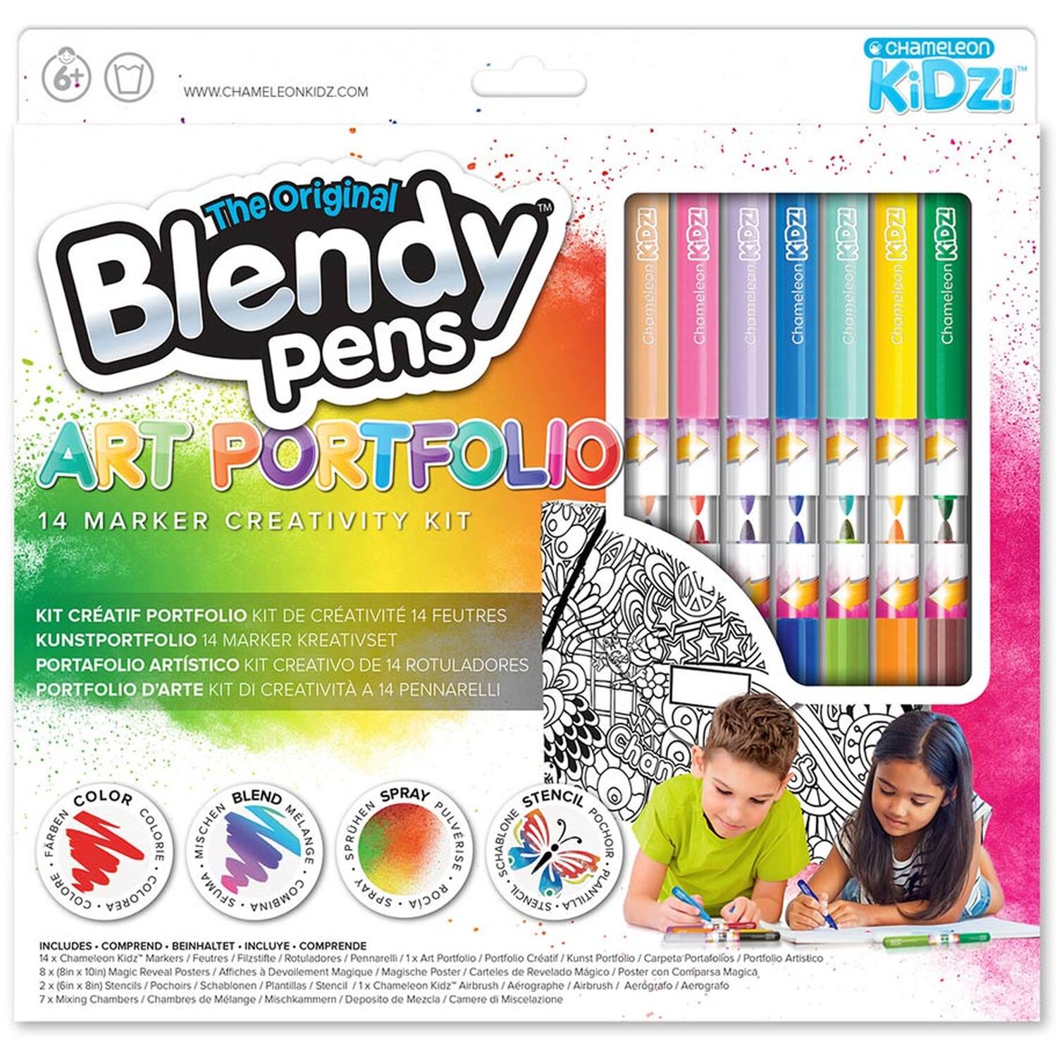 Chameleon Kidz Blendy Pens Blend & Spray Creativity Kits (4-24 Markers Kits)