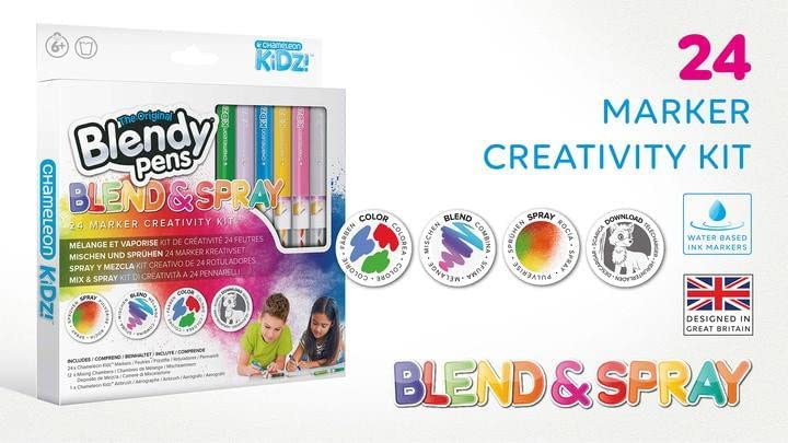 Chameleon Kidz Blendy Pens Blend & Spray Creativity Kits (4-24 Markers Kits)