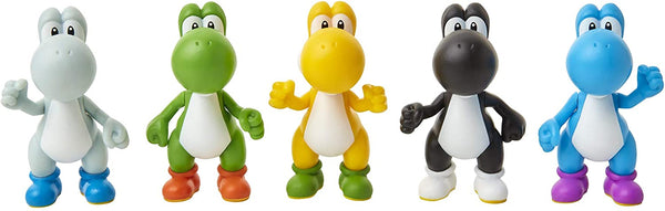 Box Damaged Super Mario Yoshi Multi Pack Exclusive 2.5-Inch Mini Figure 5-Pack. Green, Blue, White, Yellow and Black Yoshi