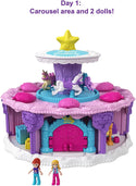 Polly Pocket GYW06 Birthday Cake Countdown for Birthday Week, Birthday Cake Shape & Package, 7 Play Areas, 25 Surprises, Multicolor