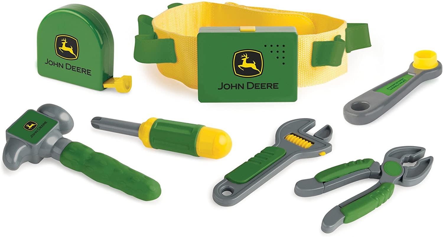 TOMY John Deere Talking Tool Belt & Lawn Mower Bundle