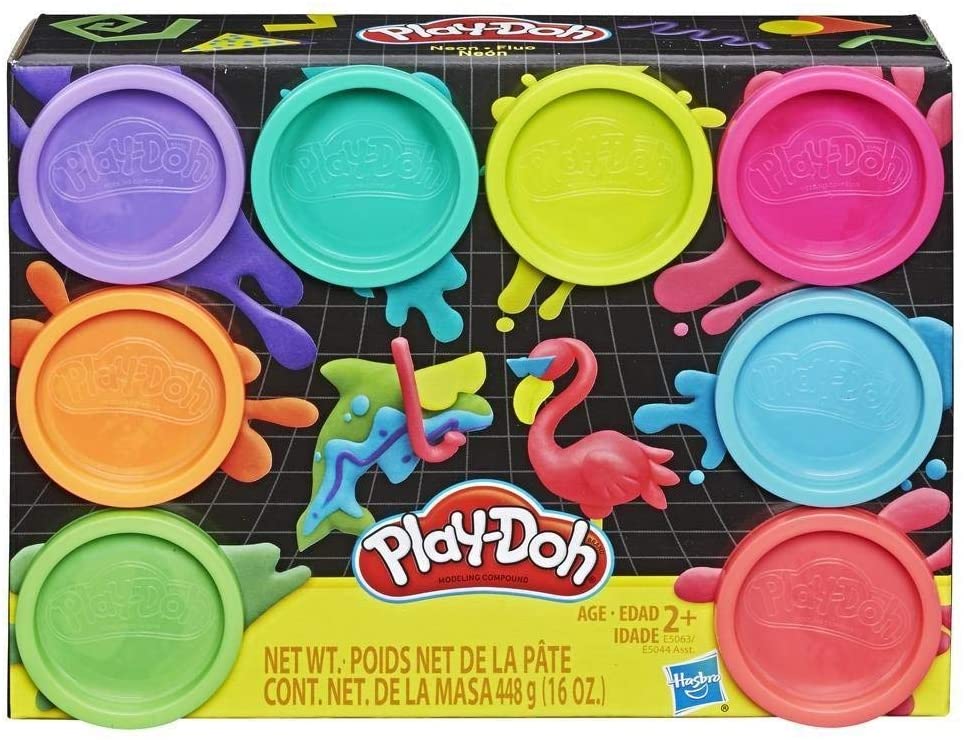 Play-Doh 8-Pack Neon Or Rainbow Non-Toxic Modelling Compound with 8 Colours