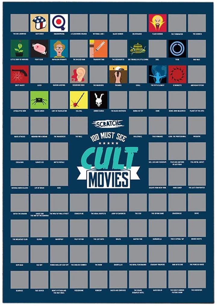 A2 Scratch Off Wall Poster - Mindfulness, Fitness, Cult Movies, Horror Movies