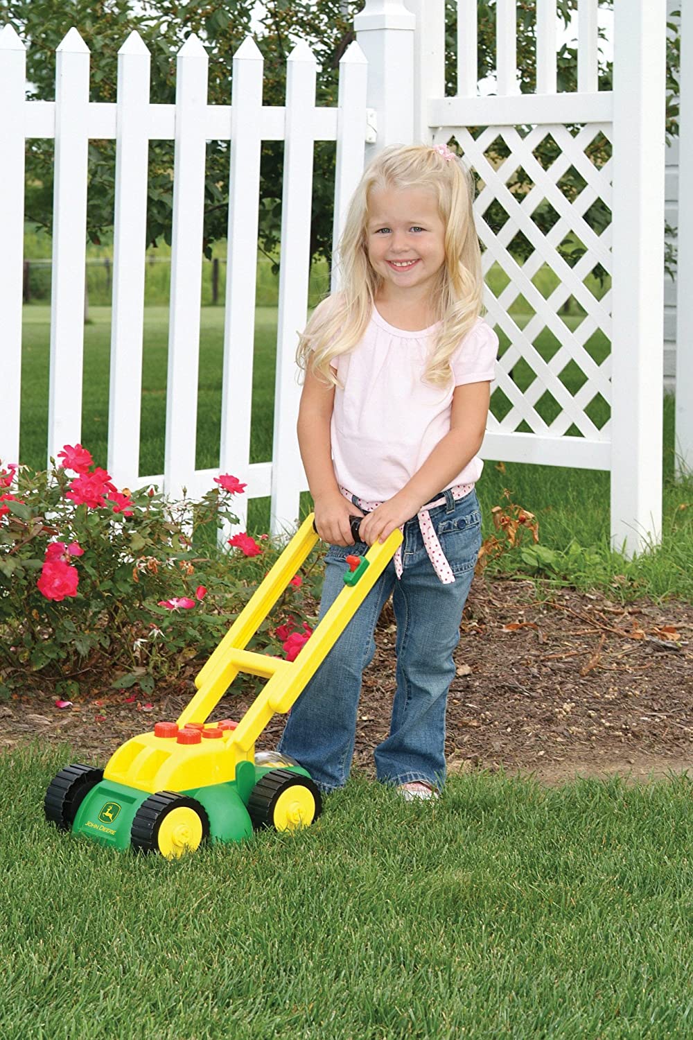 TOMY 35060 John Deere Electronic Lawn Mower, Toy for Kids, Green