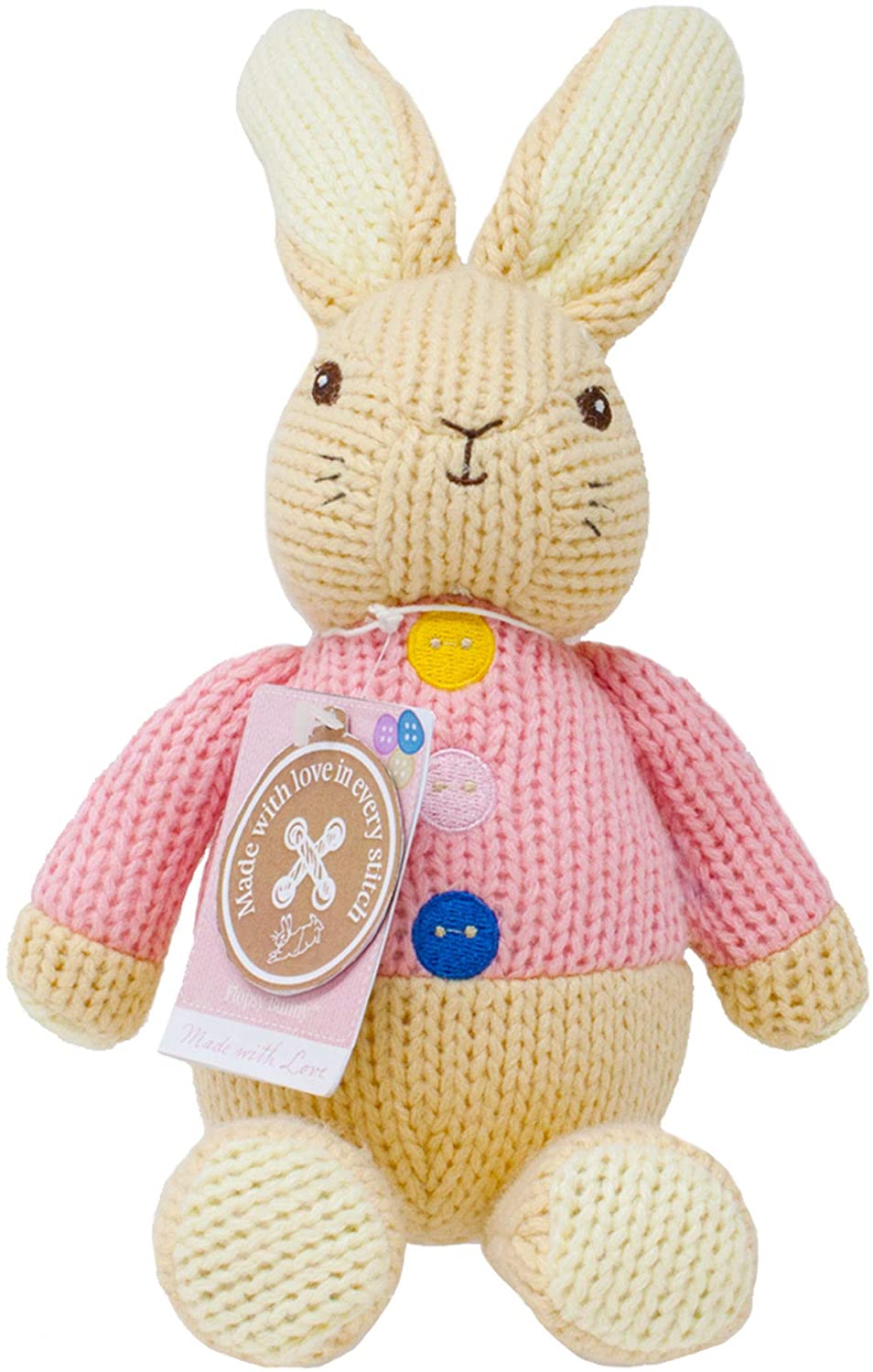 Peter Rabbit and Flopsy Plush Toy  Deluxe Hand Knitted Set - Rainbow Designs