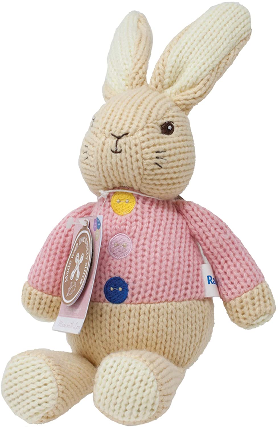 Peter Rabbit and Flopsy Plush Toy  Deluxe Hand Knitted Set - Rainbow Designs