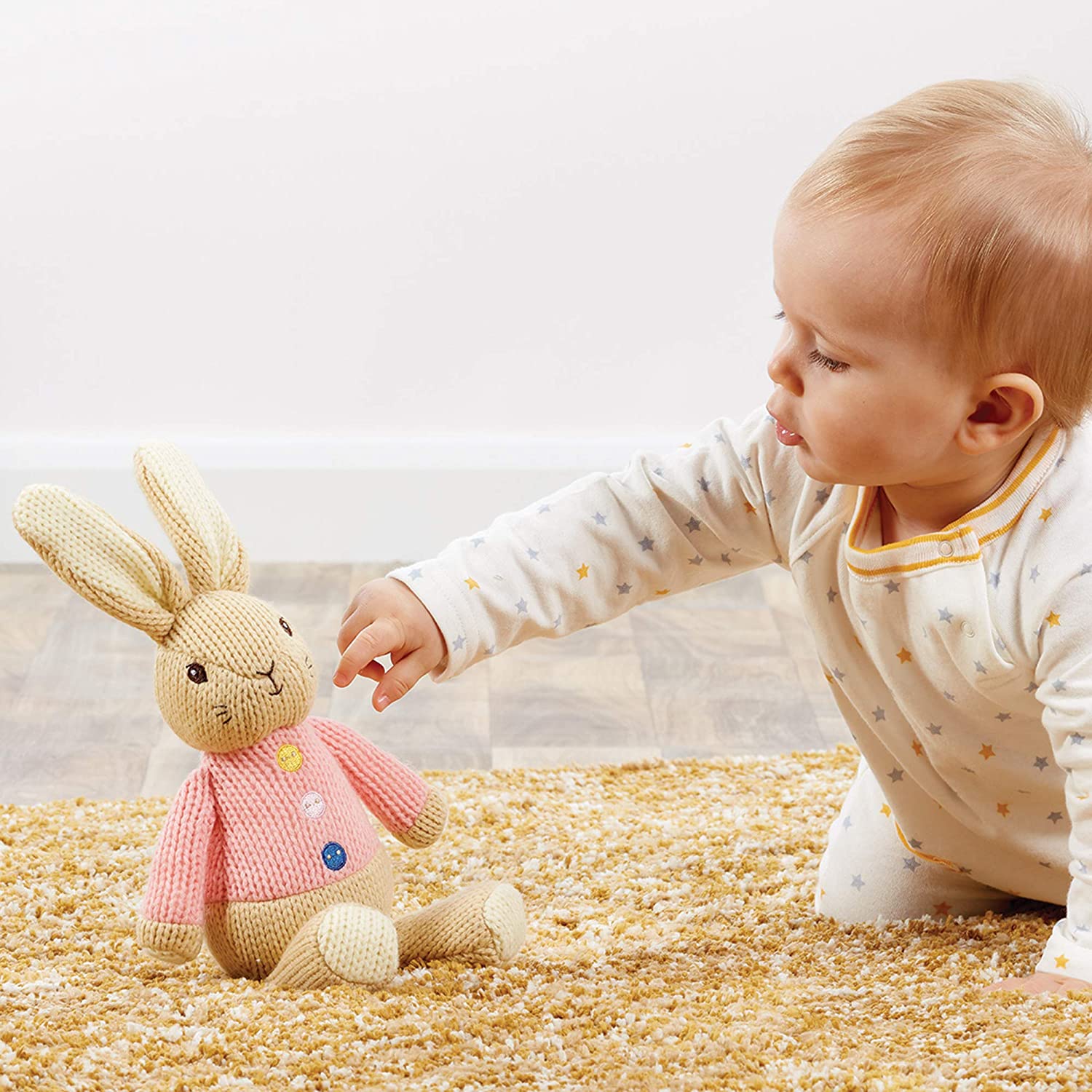 Peter Rabbit and Flopsy Plush Toy  Deluxe Hand Knitted Set - Rainbow Designs