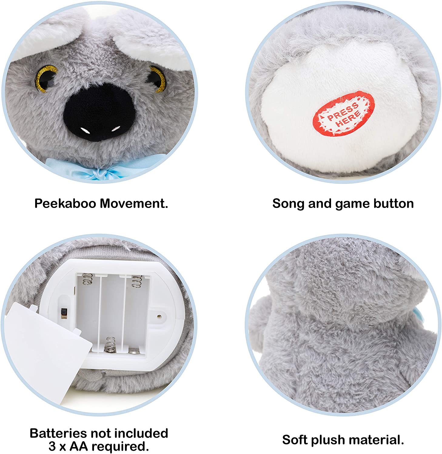 Peekaboo Talking Singing Moving Soft Plush Koala