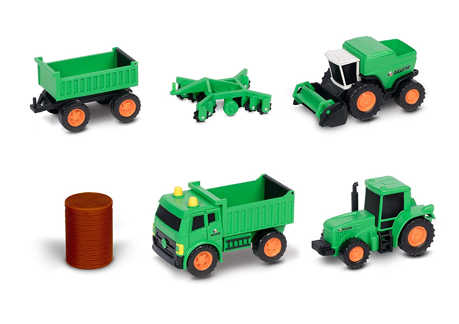 Nikko 9907 Mini Farming Vehicles - Dumper Tractor Trailer Combine set