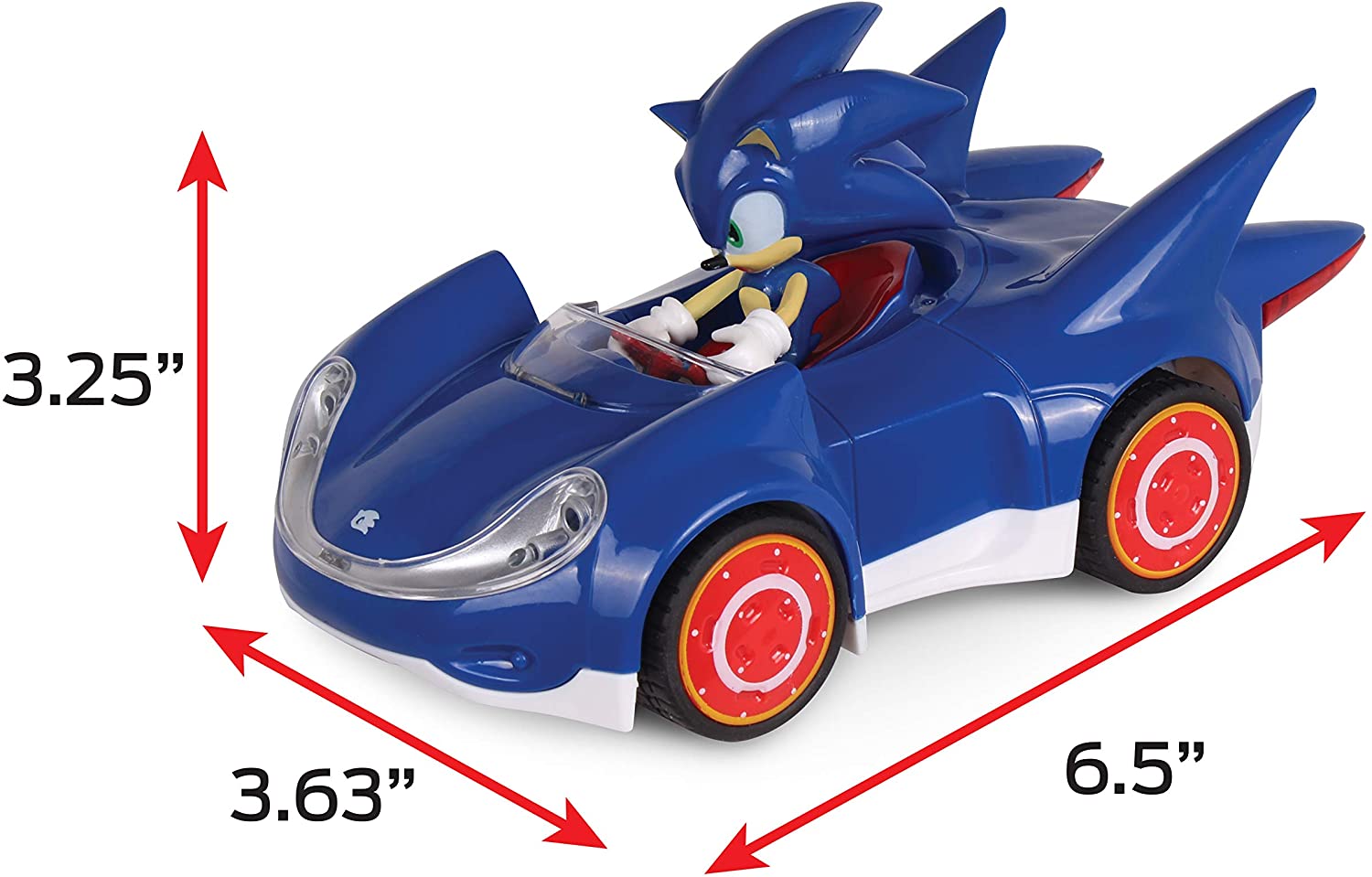 Official Sonic the Hedgehog Movie Toys | SEGA Racing Pull Back Speed Racer | Large Size Toy Car- Blue