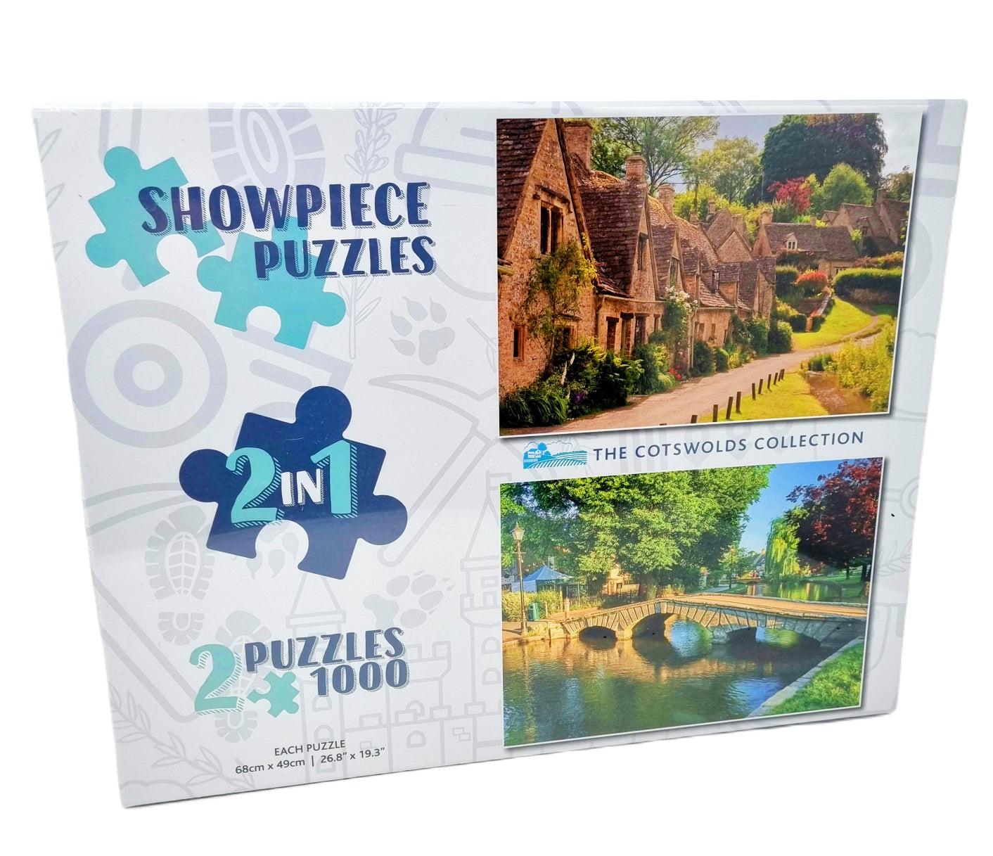 Showpiece Puzzles 2 x 1000 Piece Jigsaw Puzzle Collection- Cotswolds