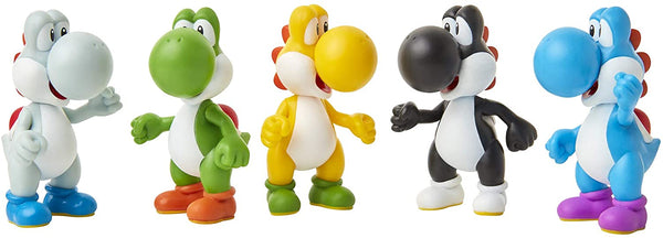 Box Damaged Super Mario Yoshi Multi Pack Exclusive 2.5-Inch Mini Figure 5-Pack. Green, Blue, White, Yellow and Black Yoshi