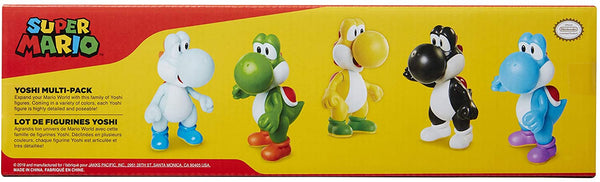 Box Damaged Super Mario Yoshi Multi Pack Exclusive 2.5-Inch Mini Figure 5-Pack. Green, Blue, White, Yellow and Black Yoshi