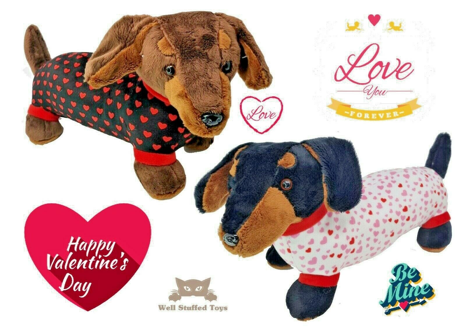 Valentines Plush Dachshund Sausage Dog Soft Toy - 0