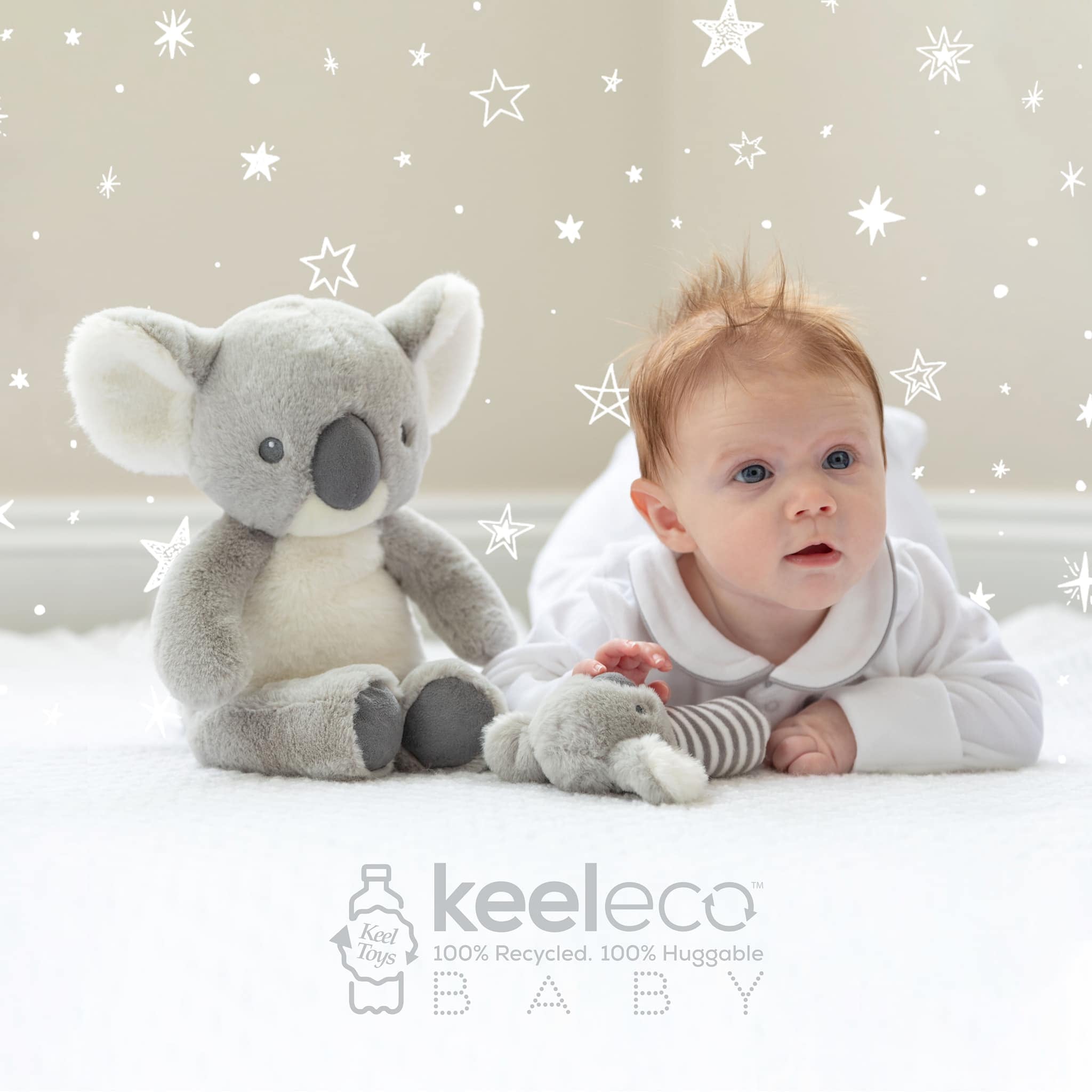 Keel Toys Keeleco 100% Recycled Baby Themed Blankets, Rattles, Plush Sets