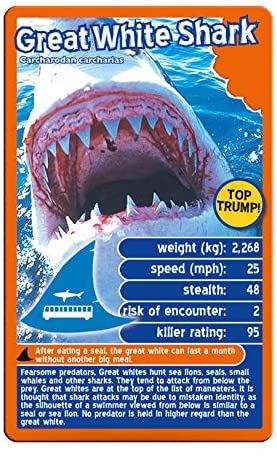 Deadliest Predators Top Trumps Card Game