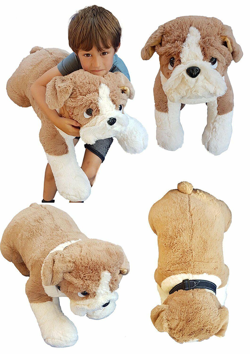 Deluxe Paws Large Lifesize Cuddly British Bulldog Plush 65cm