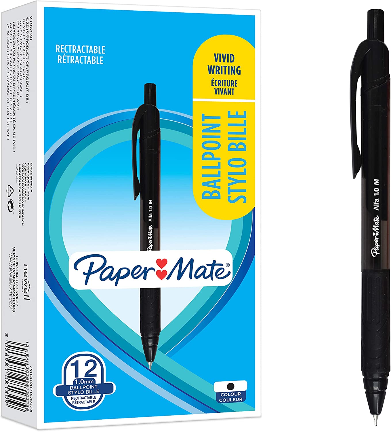 12 x Paper Mate Alfa Retractable Ballpoint Pens