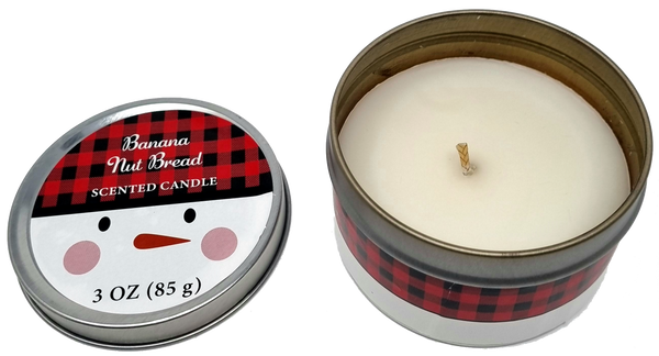 The Nutcracker Assorted Scented Tin Candles 3OZ Festive Christmas Gift Set 3 Pack - Banana Nut Bread, Bourbon Pecan Pie & Hazlenut Cream