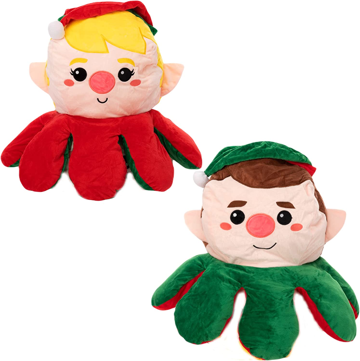 Large 50cm Christmas Reversible Elf Octopus - 0