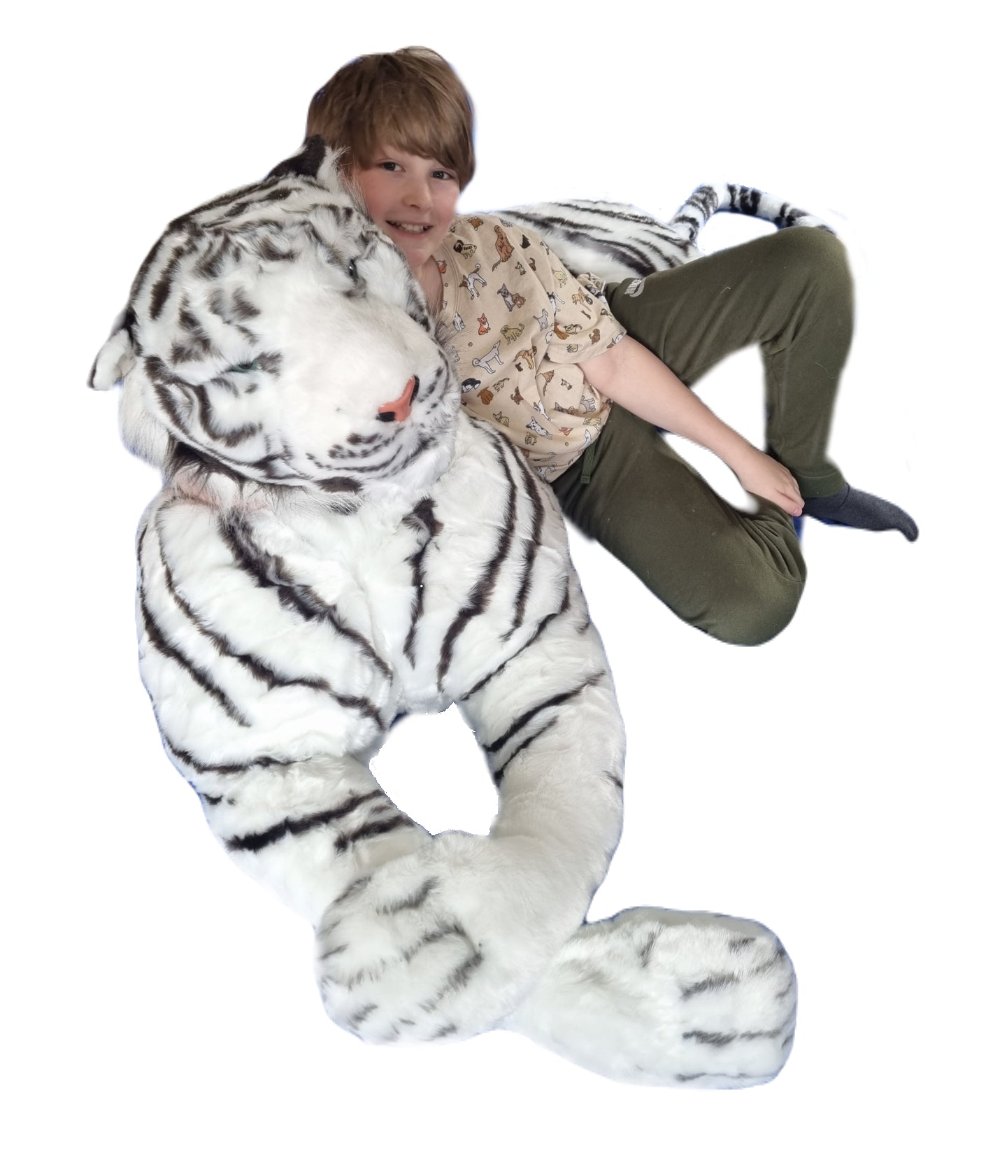 Giant Extra Large Stuffed White Tiger 200cm