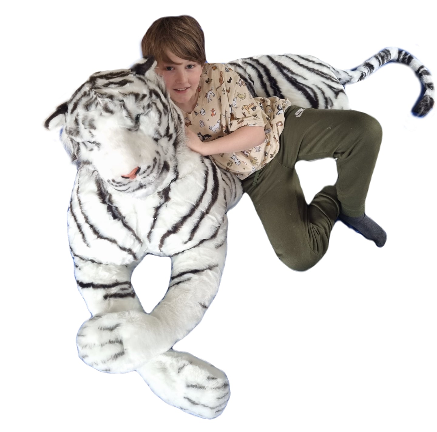 Giant Extra Large Stuffed White Tiger 200cm