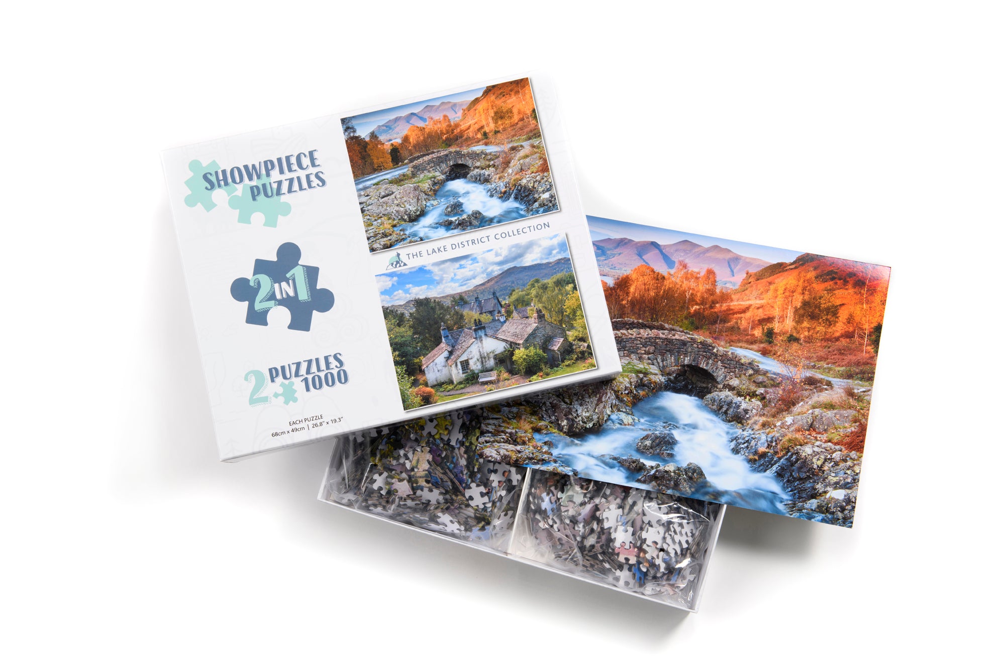 Showpiece Puzzles 2 x 1000 Piece Collection (Lake District) BOX DAMAGED