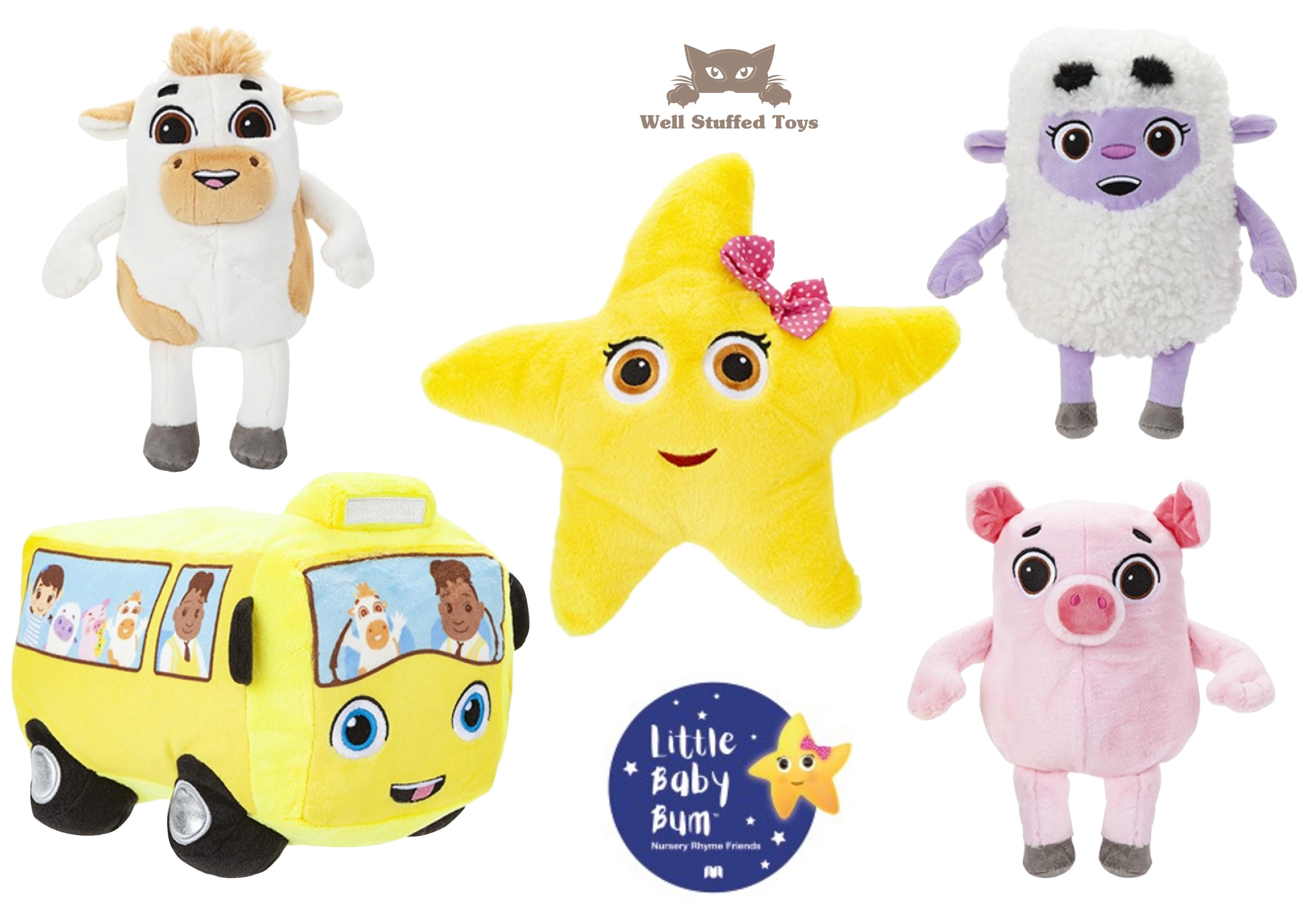 Little Baby Bum Official Plush Sheep Star Wheels on Bus Pig Cow Soft Toys 9"