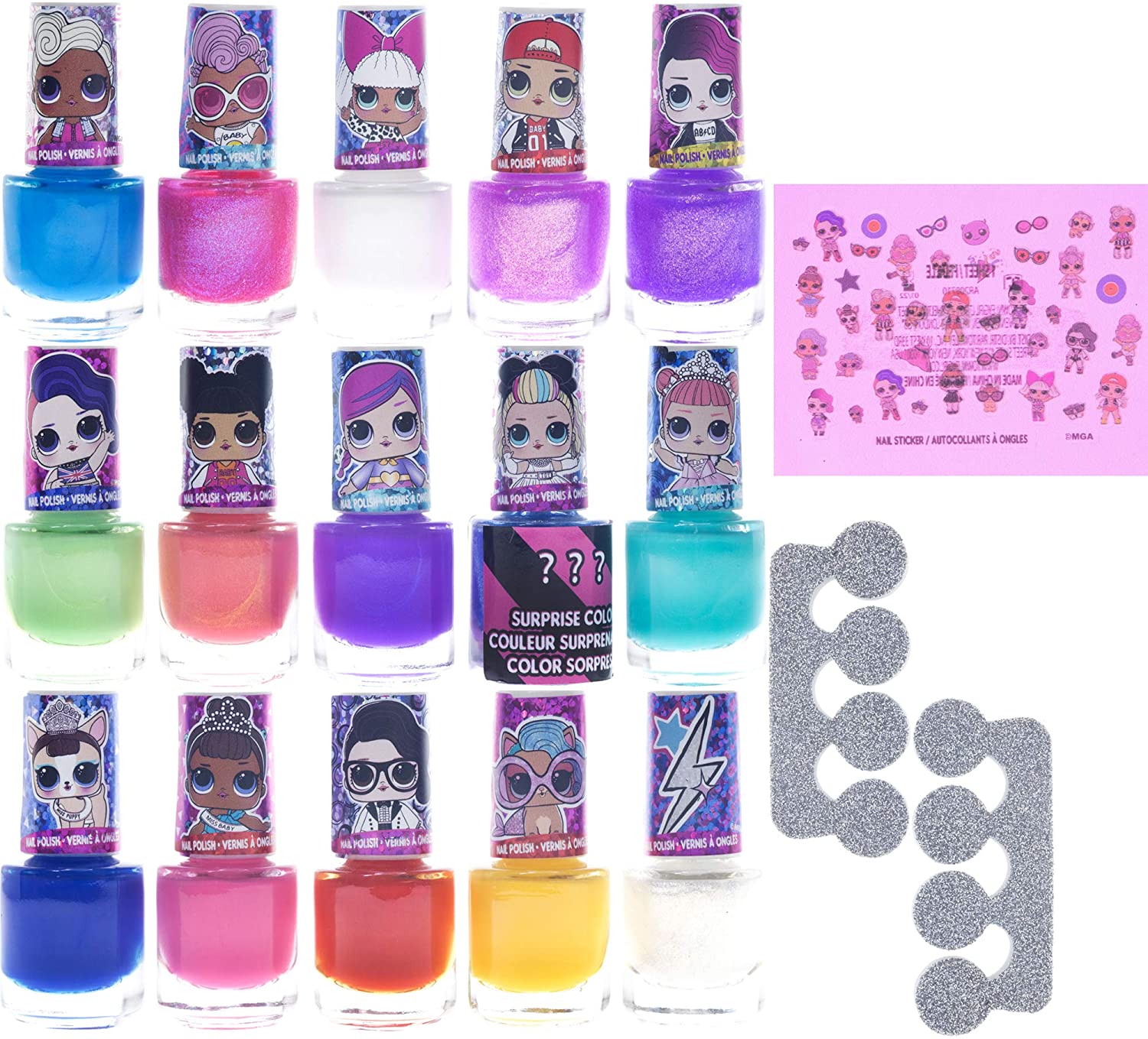 Townley Girl Peel-Off Nail Polish Activity Sets for Girls