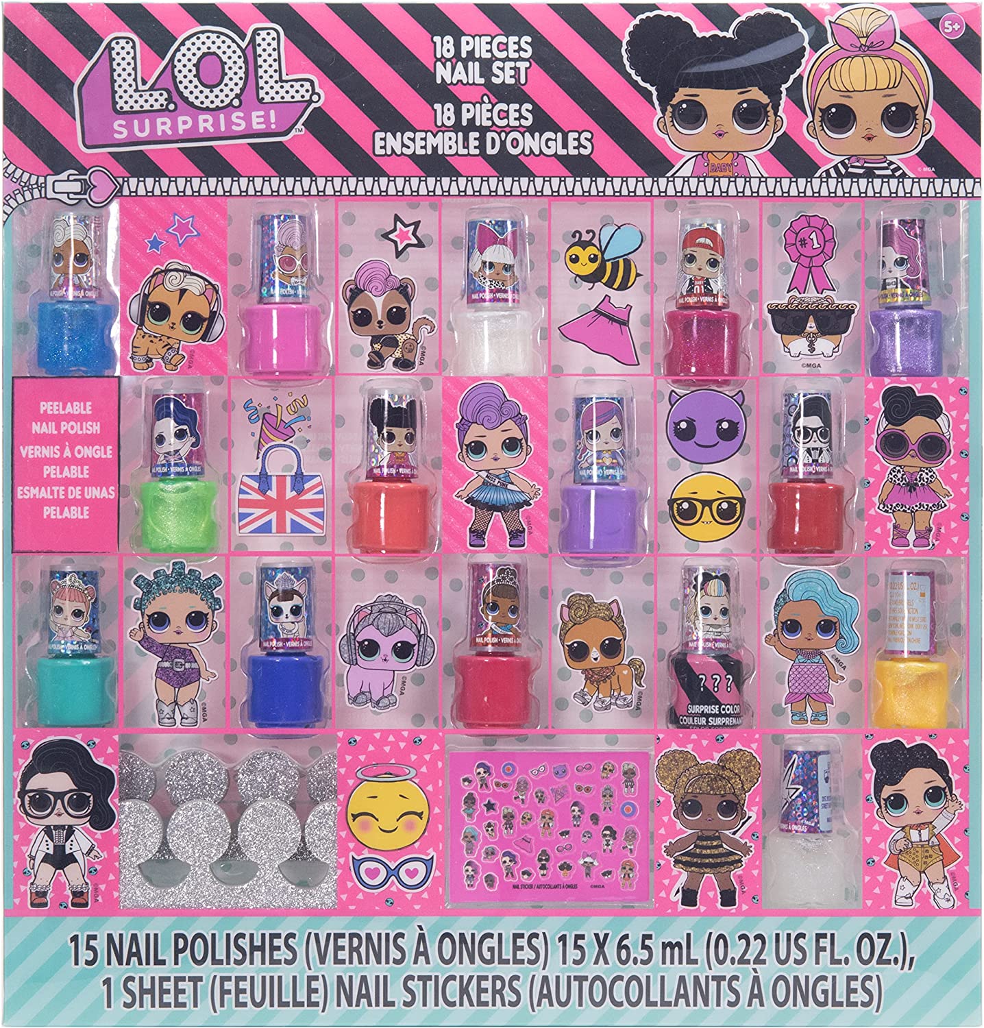 Townley Girl Peel-Off Nail Polish Activity Sets for Girls