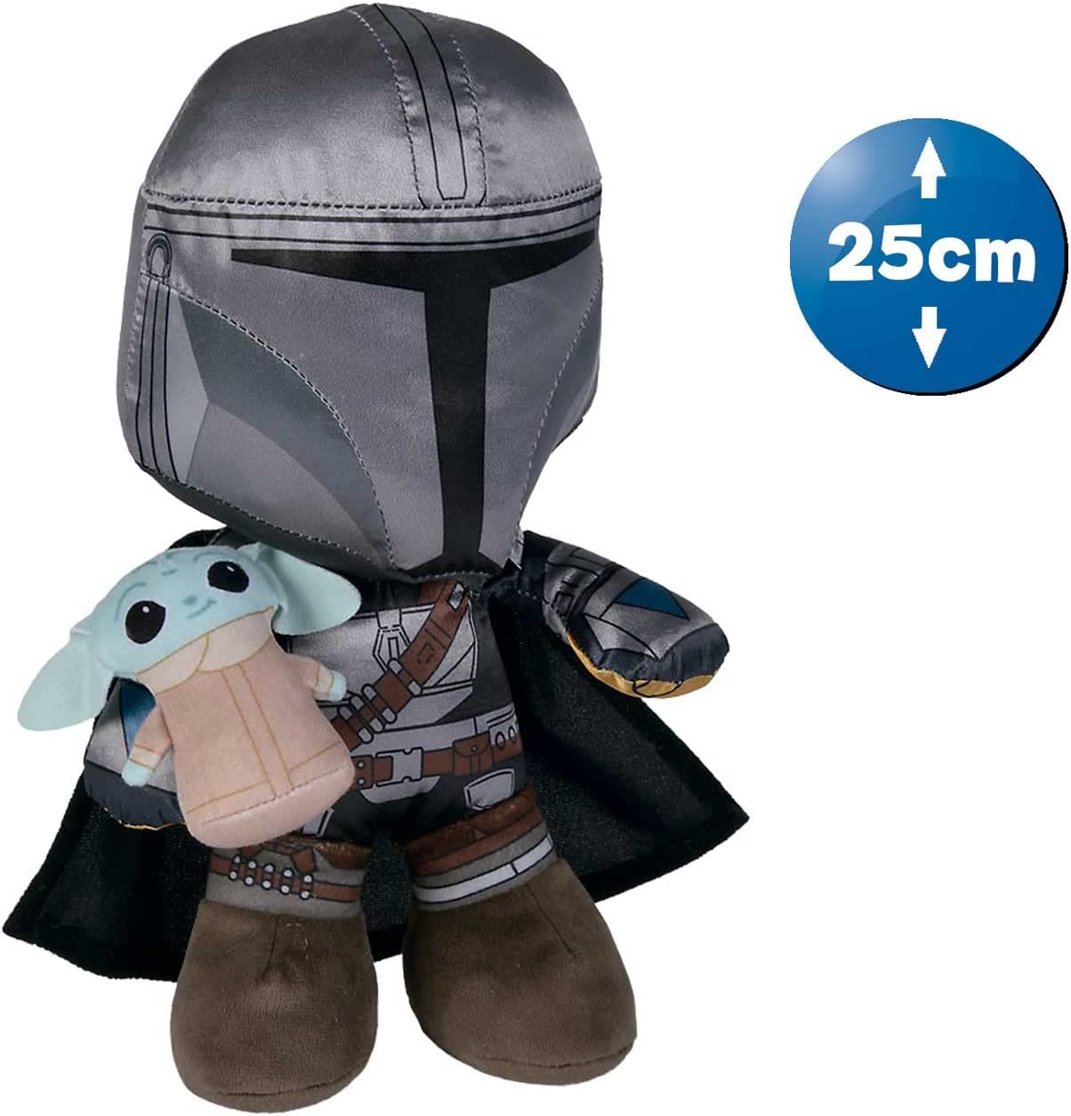 Mandalorian with Baby Yoda (Grogu) 25cm Plush Soft Toy - Simba Toys 6315875806 Star Wars