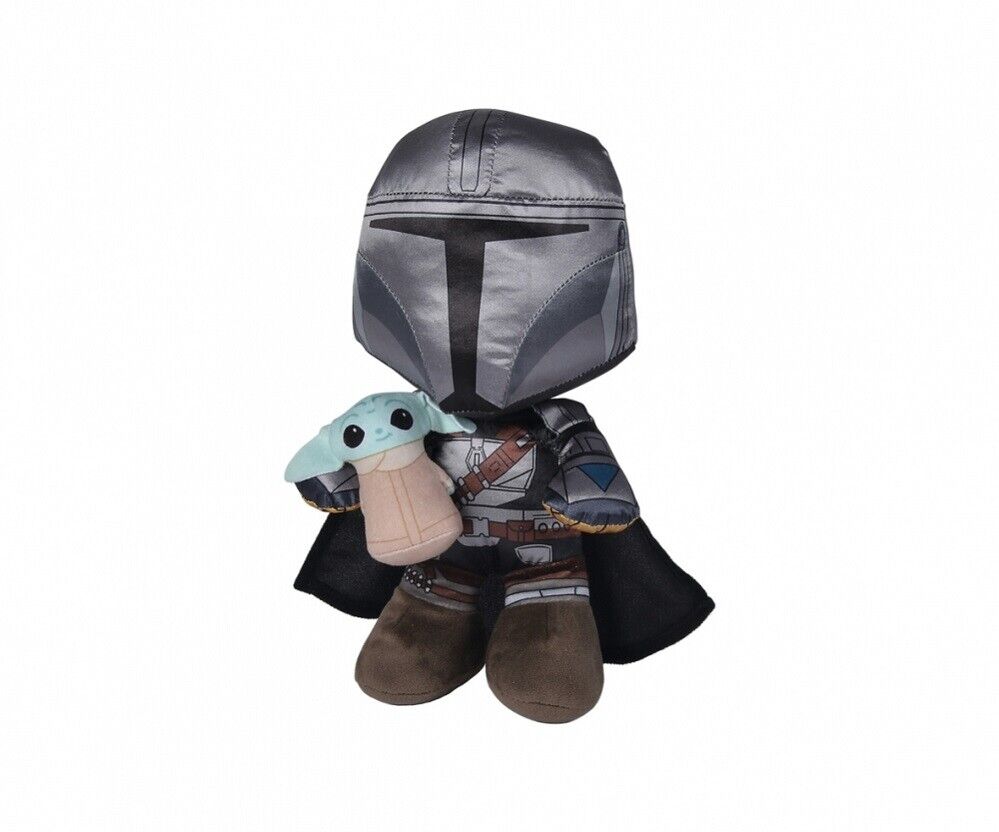 Mandalorian with Baby Yoda (Grogu) 25cm Plush Soft Toy - Simba Toys 6315875806 Star Wars