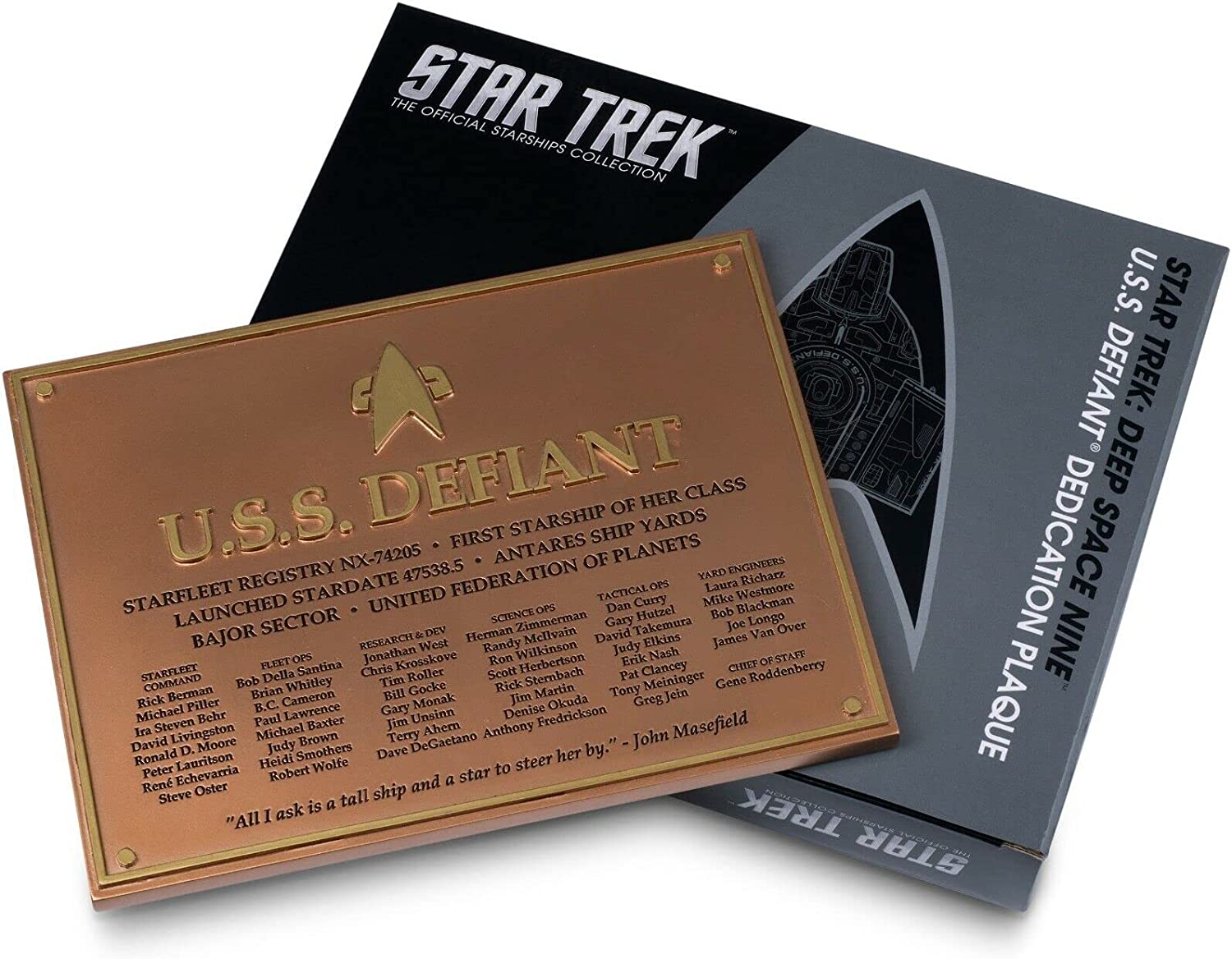 Eaglemoss Star Trek Deep Space Nine U.S.S. Defiant Dedication Plaque