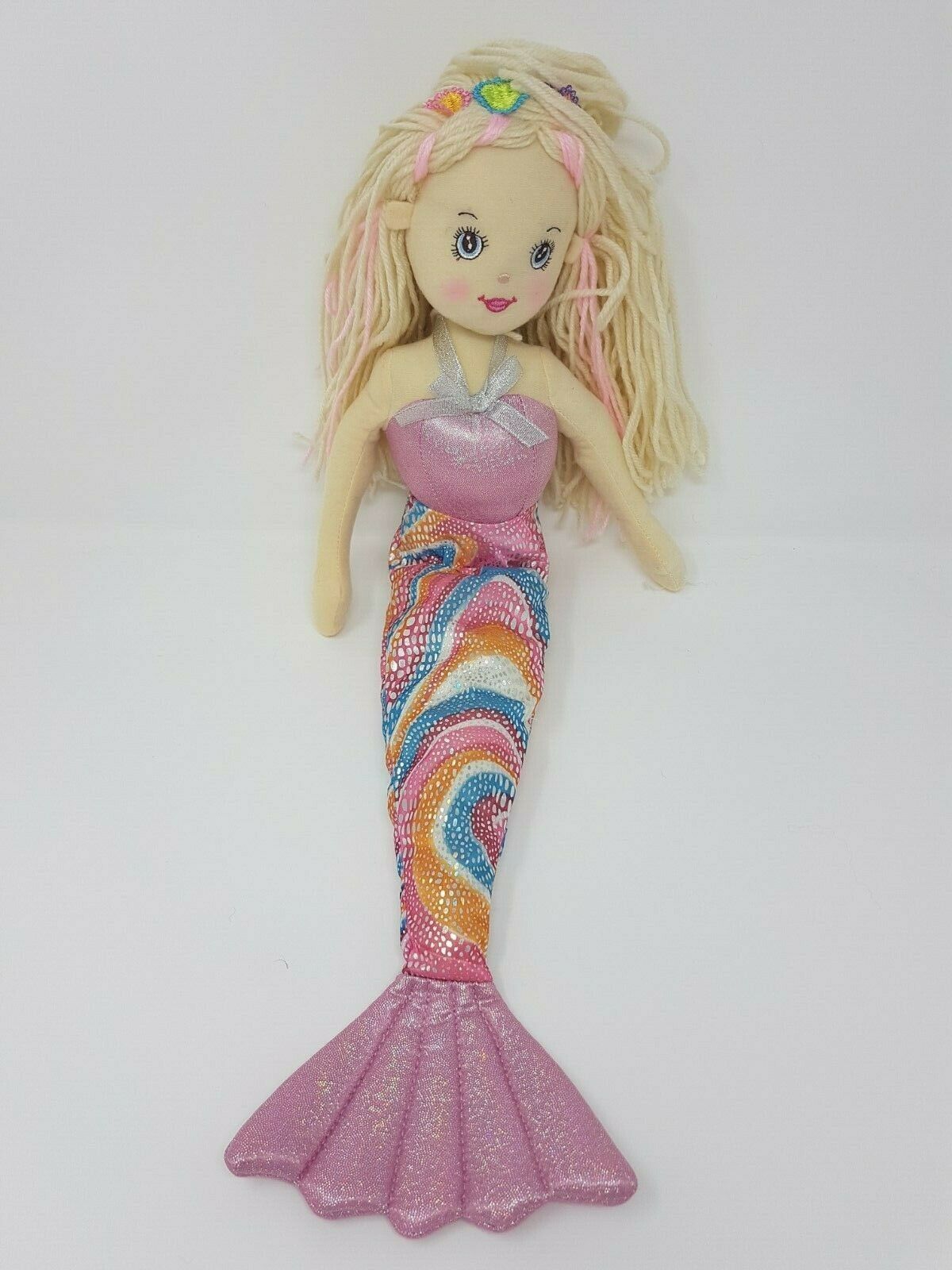 MERMAID 20" DOLL SOFT TOY GIFT STUNNING SPARKLE DESIGN LONG HAIR