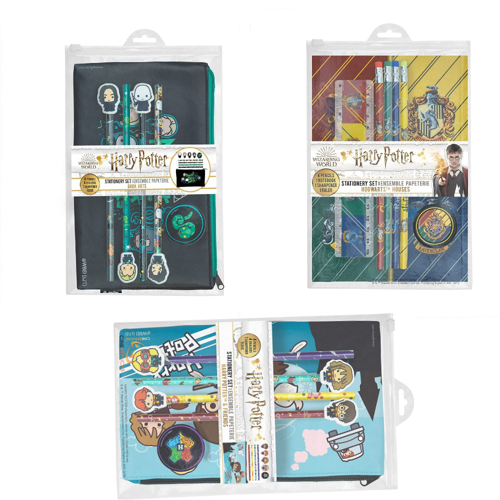 Cinereplicas Harry Potter Officially Licensed Stationery Sets - Hogwarts Houses, Kawaii, Dark Kawaii