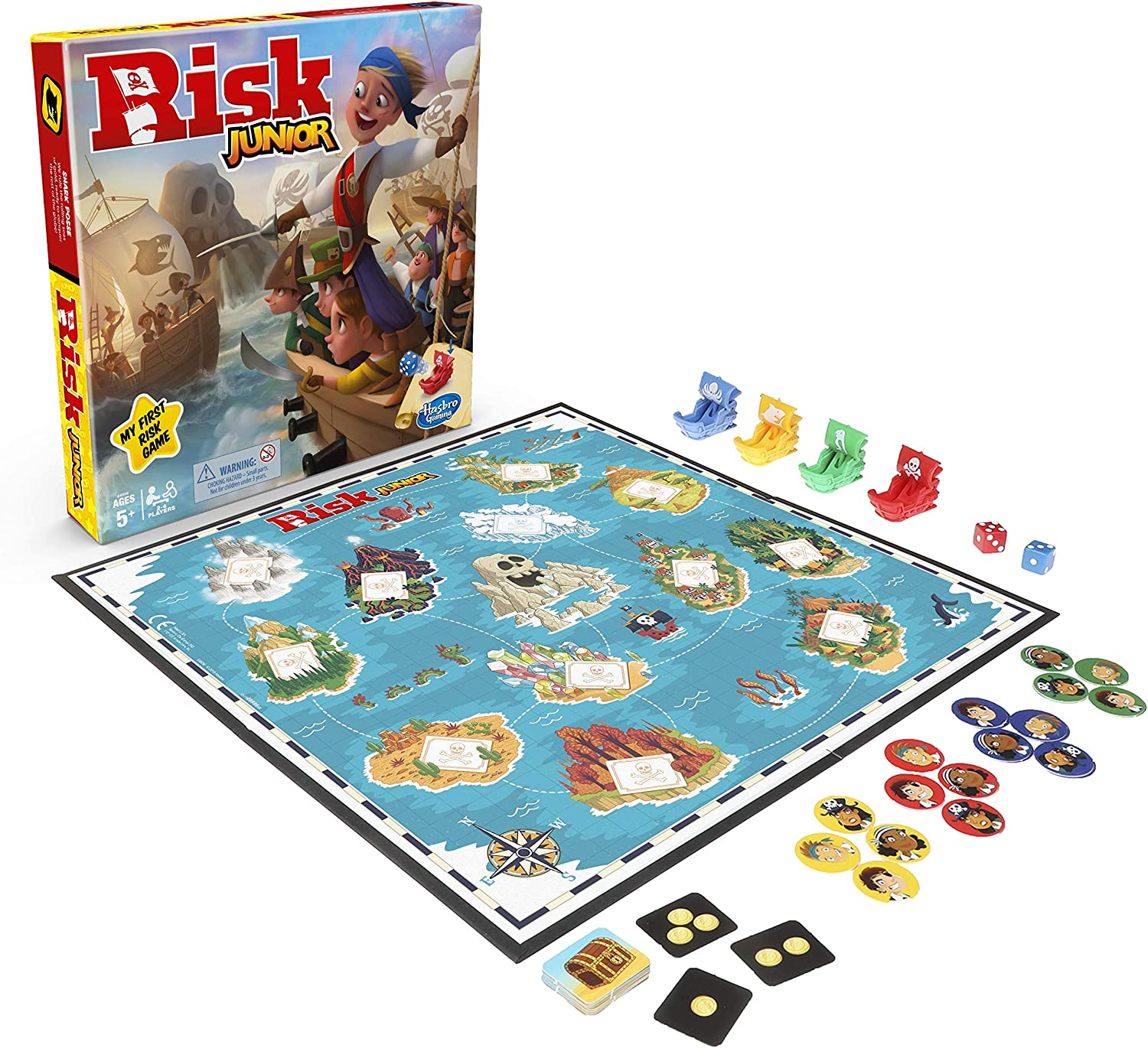 Hasbro Gaming Risk Junior Game, Strategy Board Game, Pirate Themed Game - 0