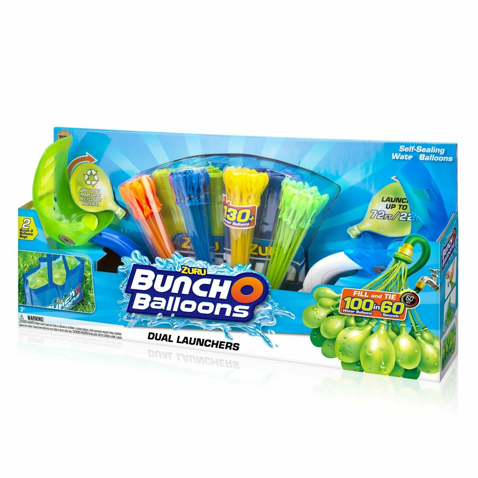 ZURU Bunch O Balloons 2 Launchers with 130 Rapid-Filling Self-Sealing Water Balloons