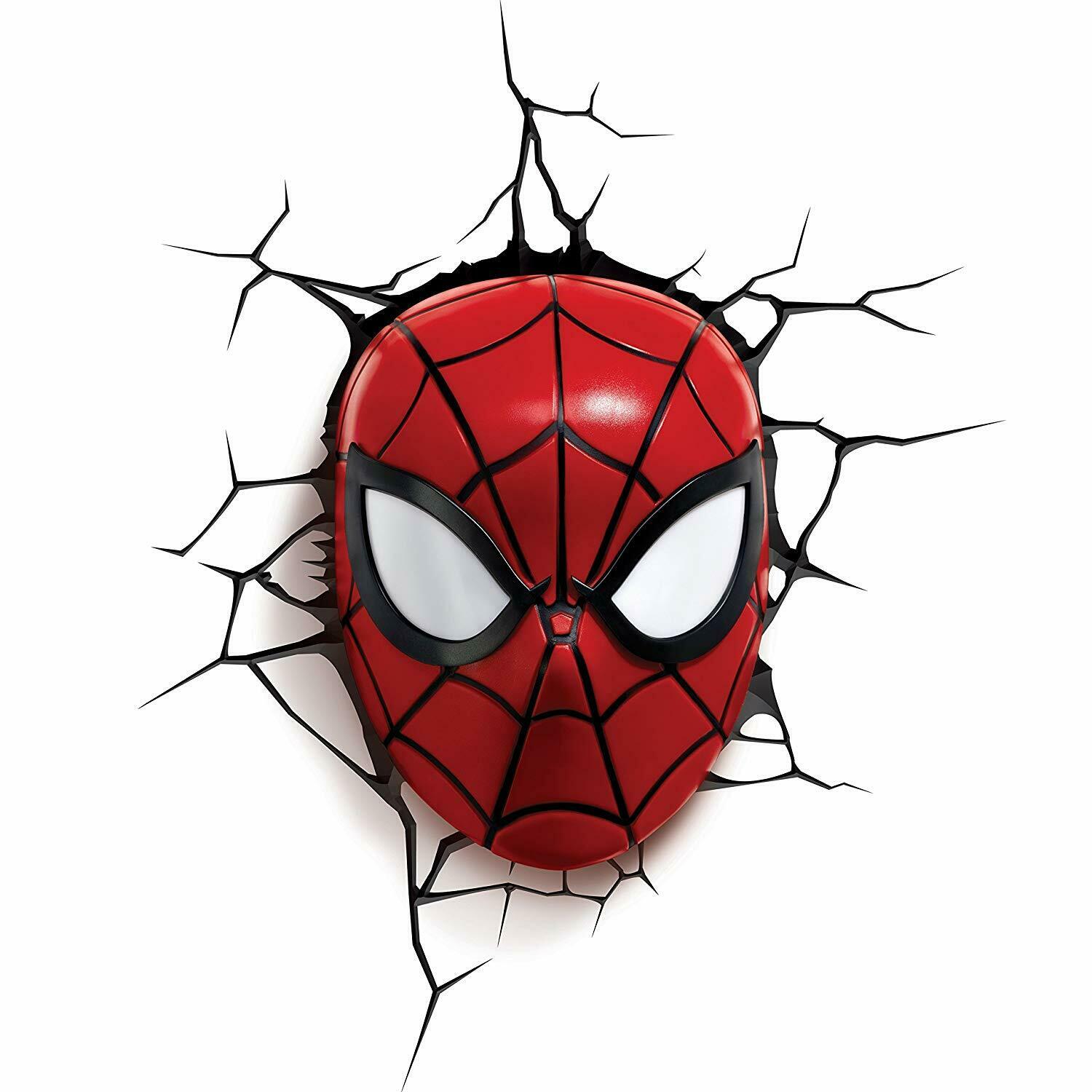 Kids Cordless 3D Led Night Light FX Spiderman Marvel Lamp Wall Xmas Gift