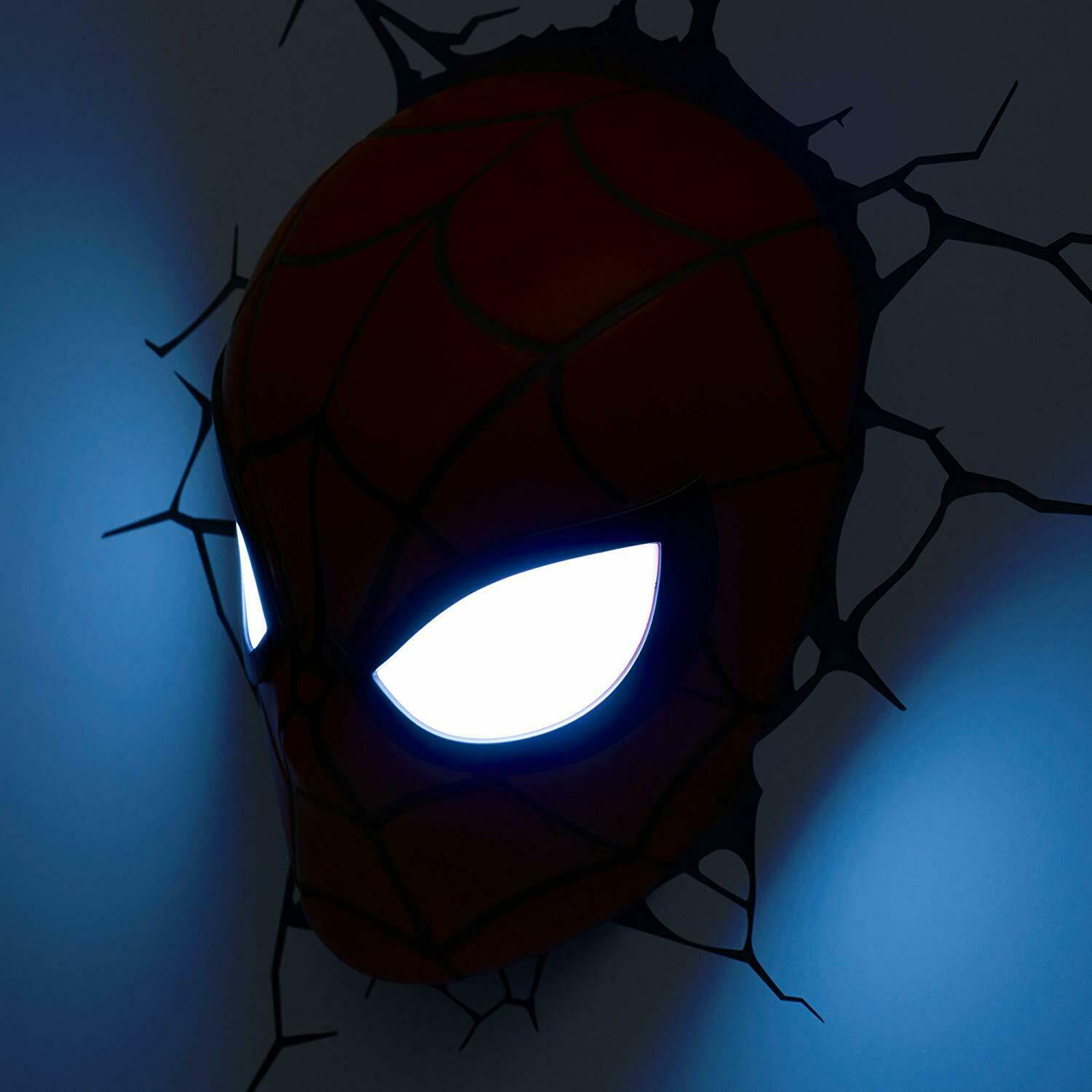 Kids Cordless 3D Led Night Light FX Spiderman Marvel Lamp Wall Xmas Gift