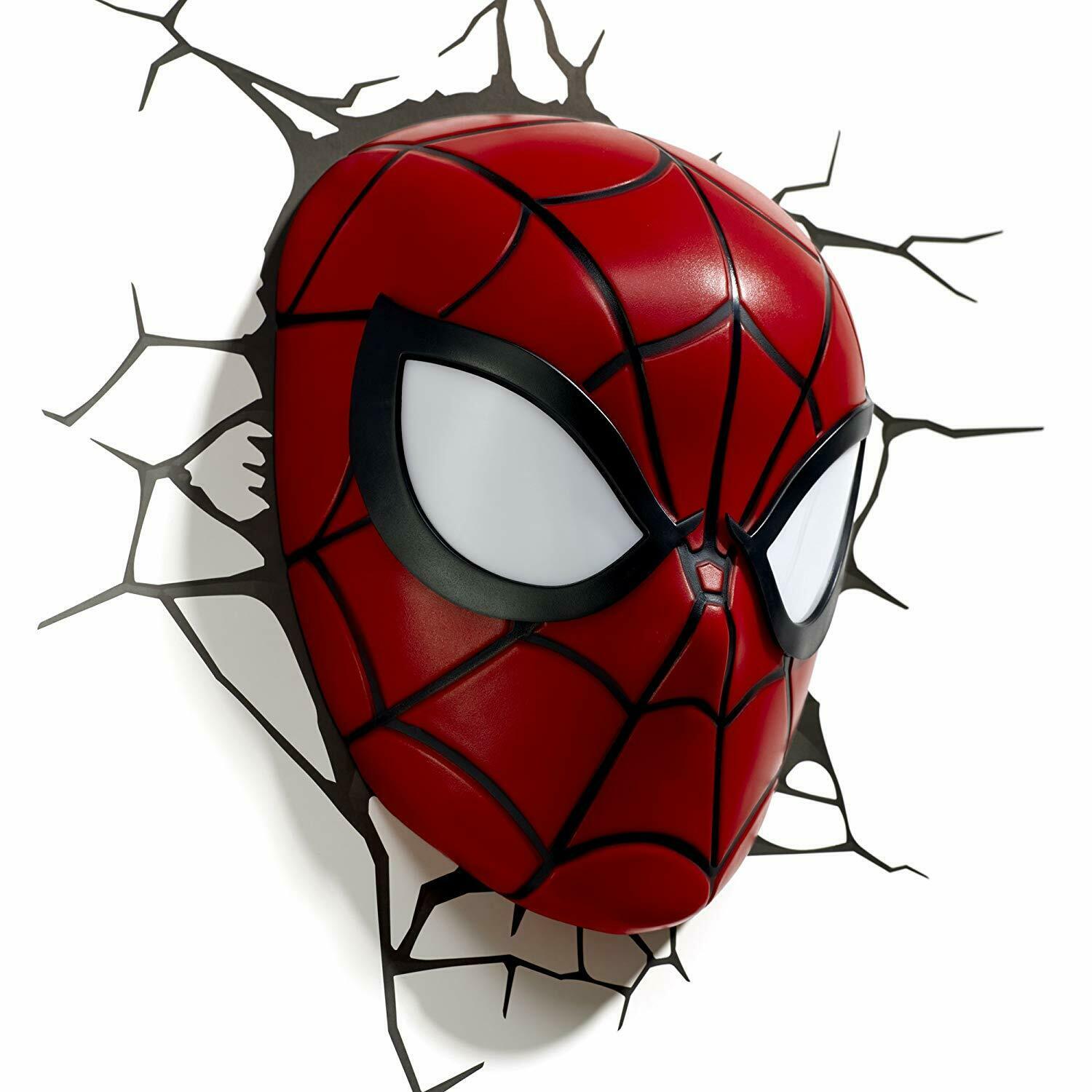 Kids Cordless 3D Led Night Light FX Spiderman Marvel Lamp Wall Xmas Gift