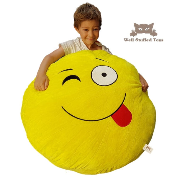 Huge XXL Giant Emoji Cushions - Smile Goofy PMSL Shades Heart Eyes