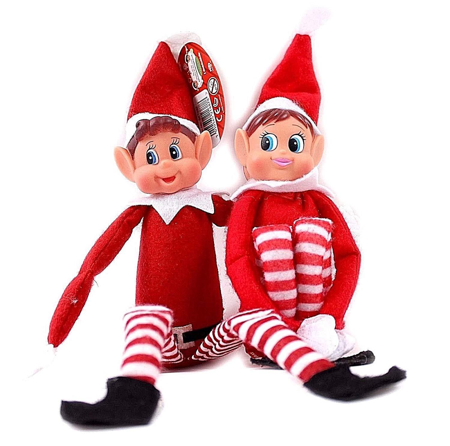 Elves Behavin Badly 12" RED Long Leg Soft Body Vinyl FACE 'Girl or Boy' ELF With Hat"