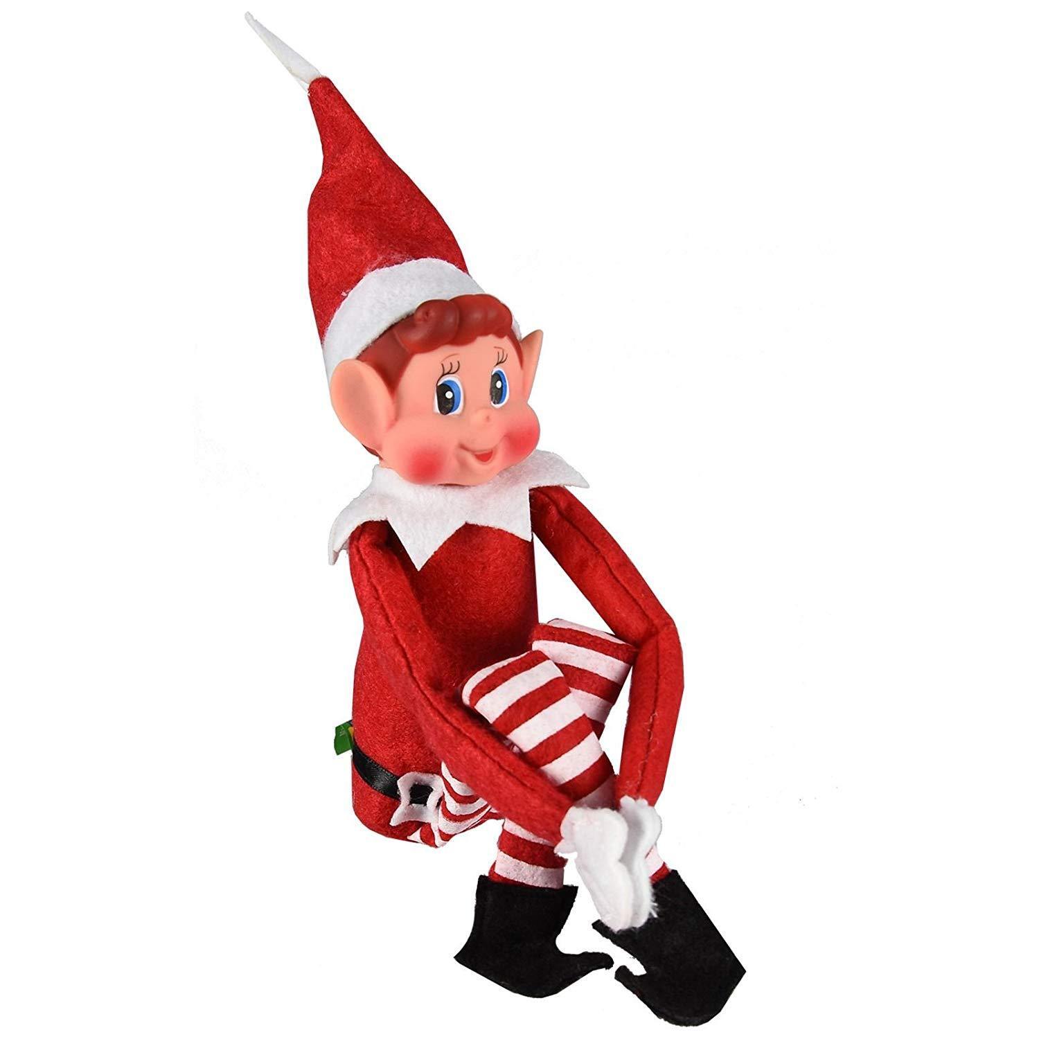 Elves Behavin Badly 12" RED Long Leg Soft Body Vinyl FACE 'Girl or Boy' ELF With Hat"