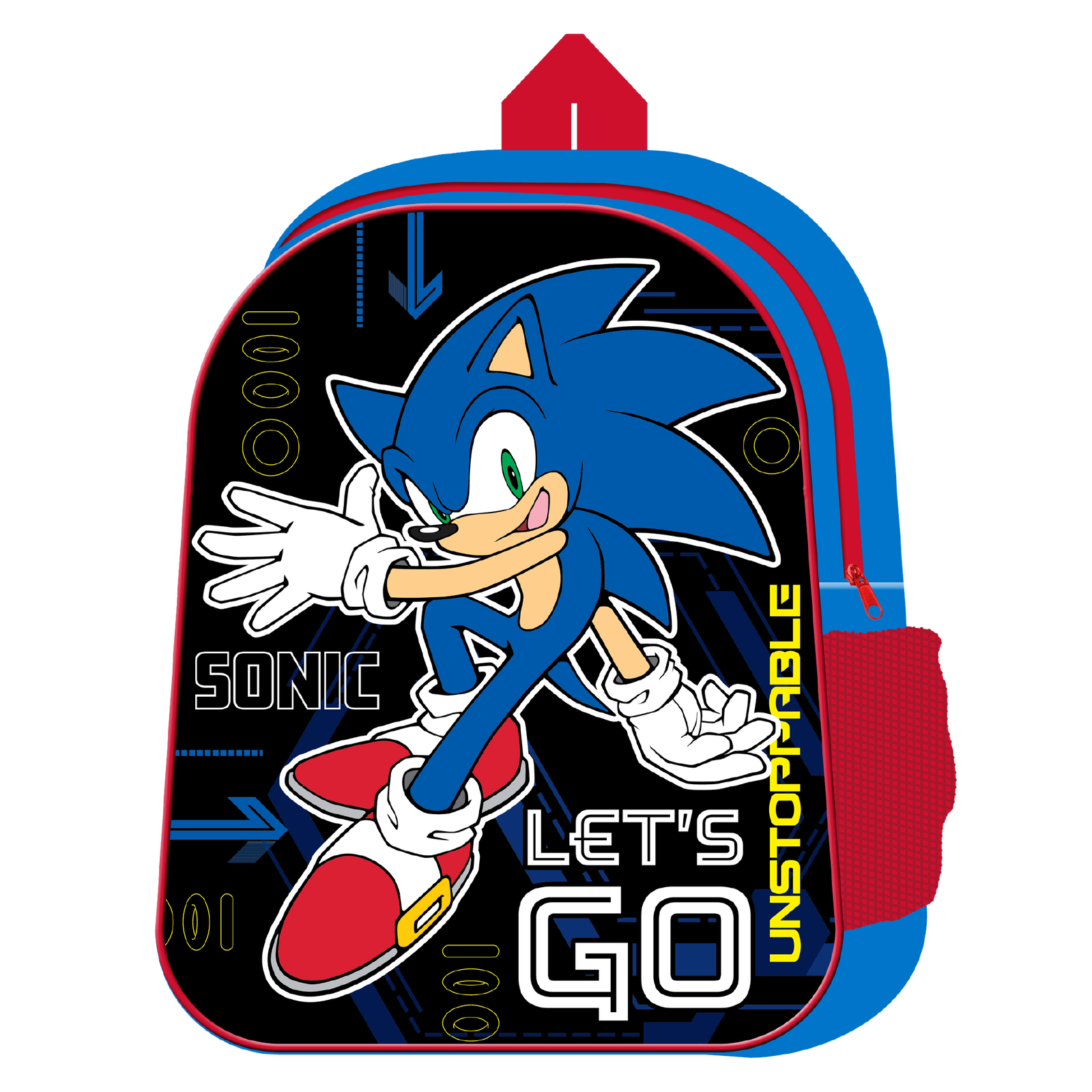 Sonic the Hedgehog "Lets Go" Backpack School Bag For Boys Kids Travel Sleep Over Accessories