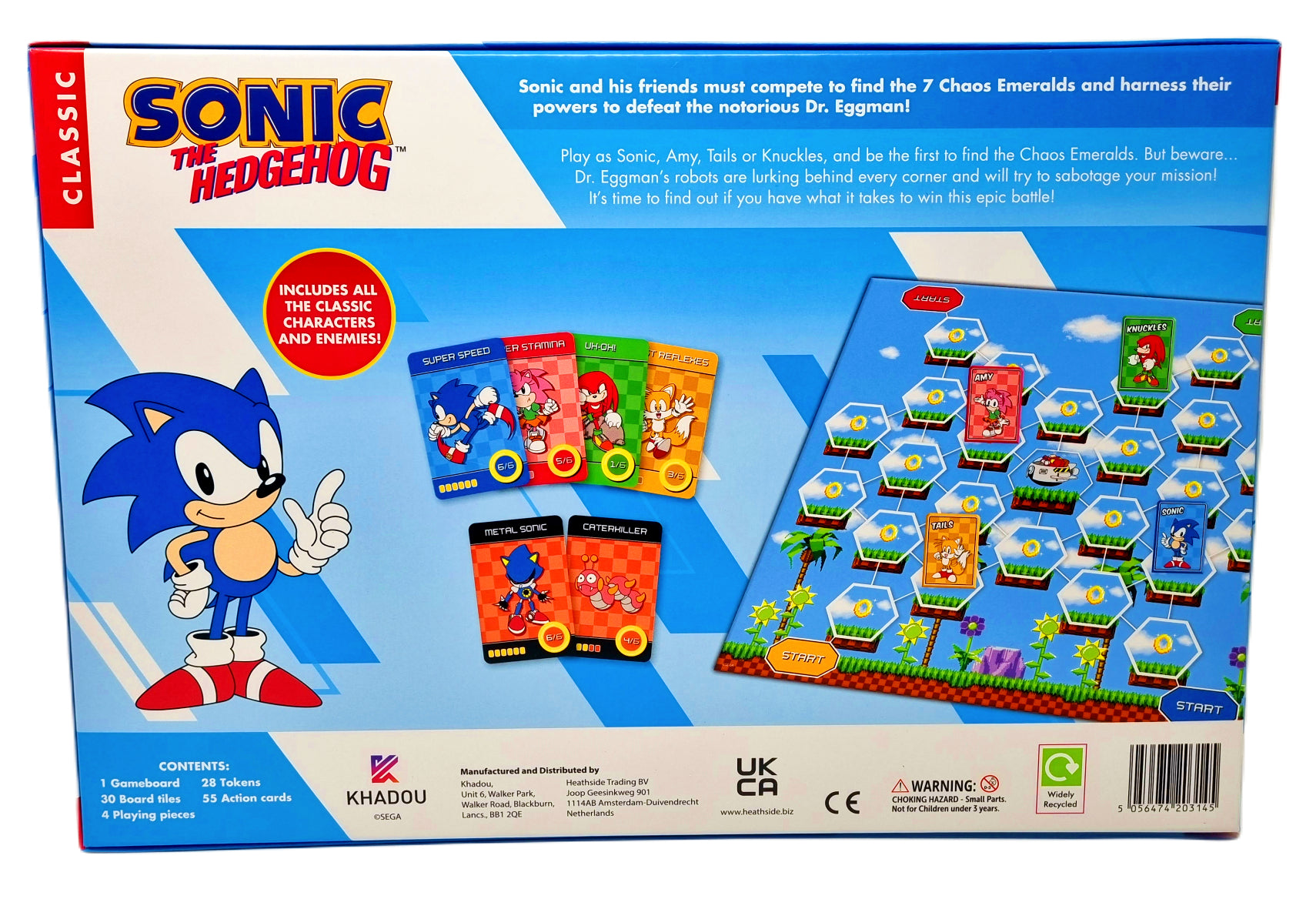 Sonic the Hedgehog Board Game - Sonic Battle - The Search for the Chaos Emeralds BOX DAMAGED