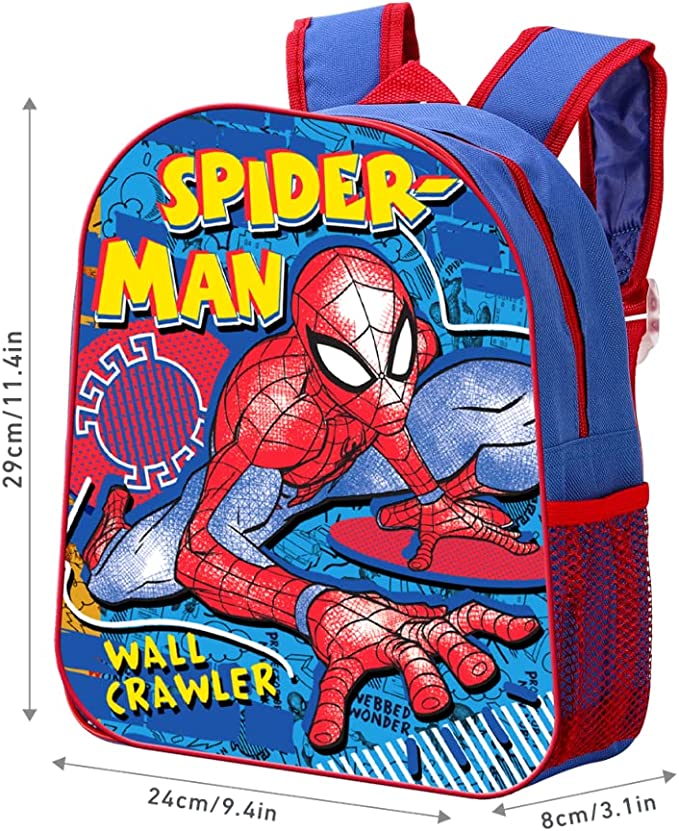 Spiderman Blue Crawler Small Backpack School Bag For Boys Nursery Pre School