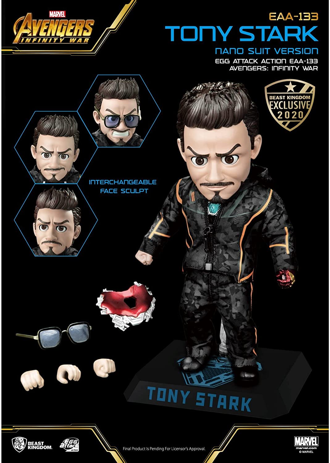 Beast Kingdom Marvel Tony Stark Nano Suit Egg Attack Action Collectible Figure